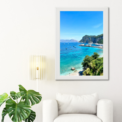 Poster con Cornice 40x60 Capri Marina Grande lunga