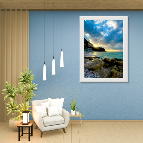 Poster con Cornice 40x60 Capri Tramonto alla Marina Grande