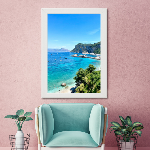 Poster con Cornice 40x60 Capri Marina Grande lunga