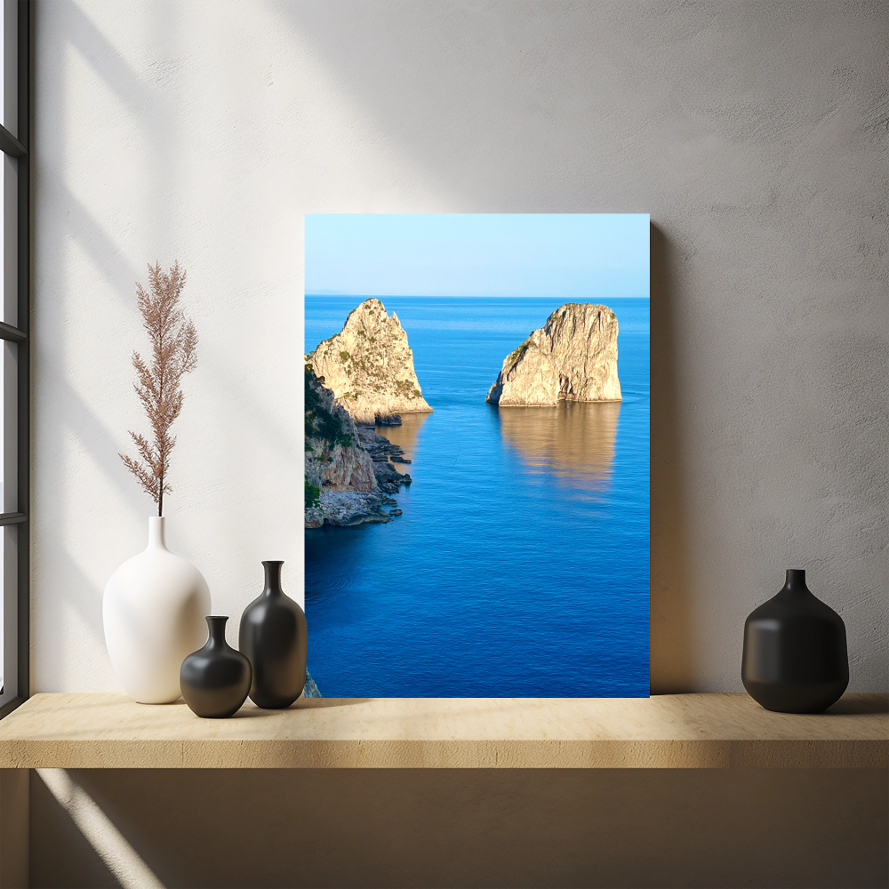 Canvas Faraglioni of Capri in Blue