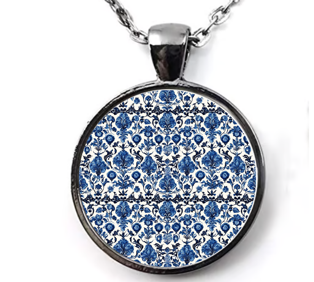 Round Pendant BLUE CAPRI MEMORIES