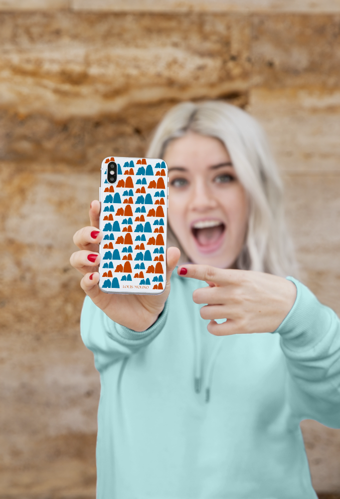 Faraglioni Blue and Orange iPhone Rubber Cover