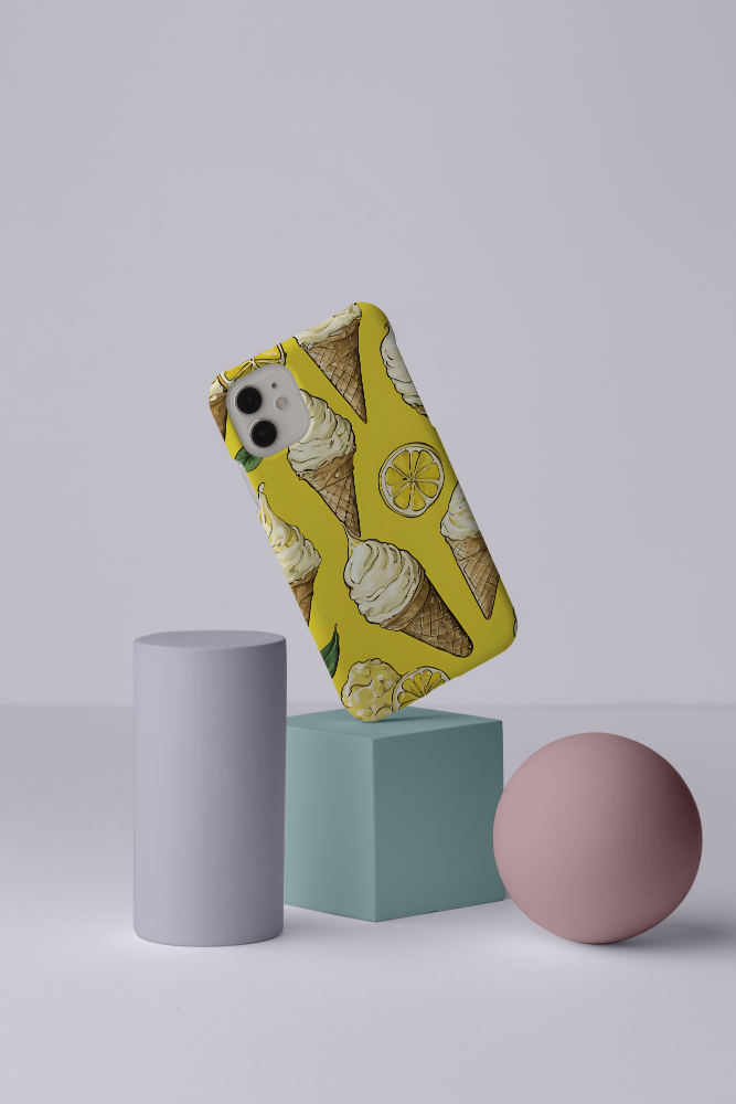Rubber iPhone Cover Lemon Ice Cream Vintage Capri