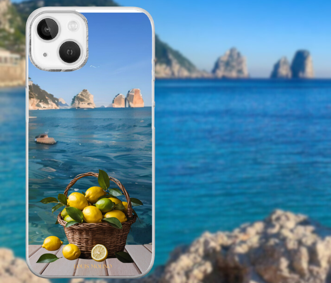 Cover Gomma iPhone Lemon Faraglioni Paint Capri