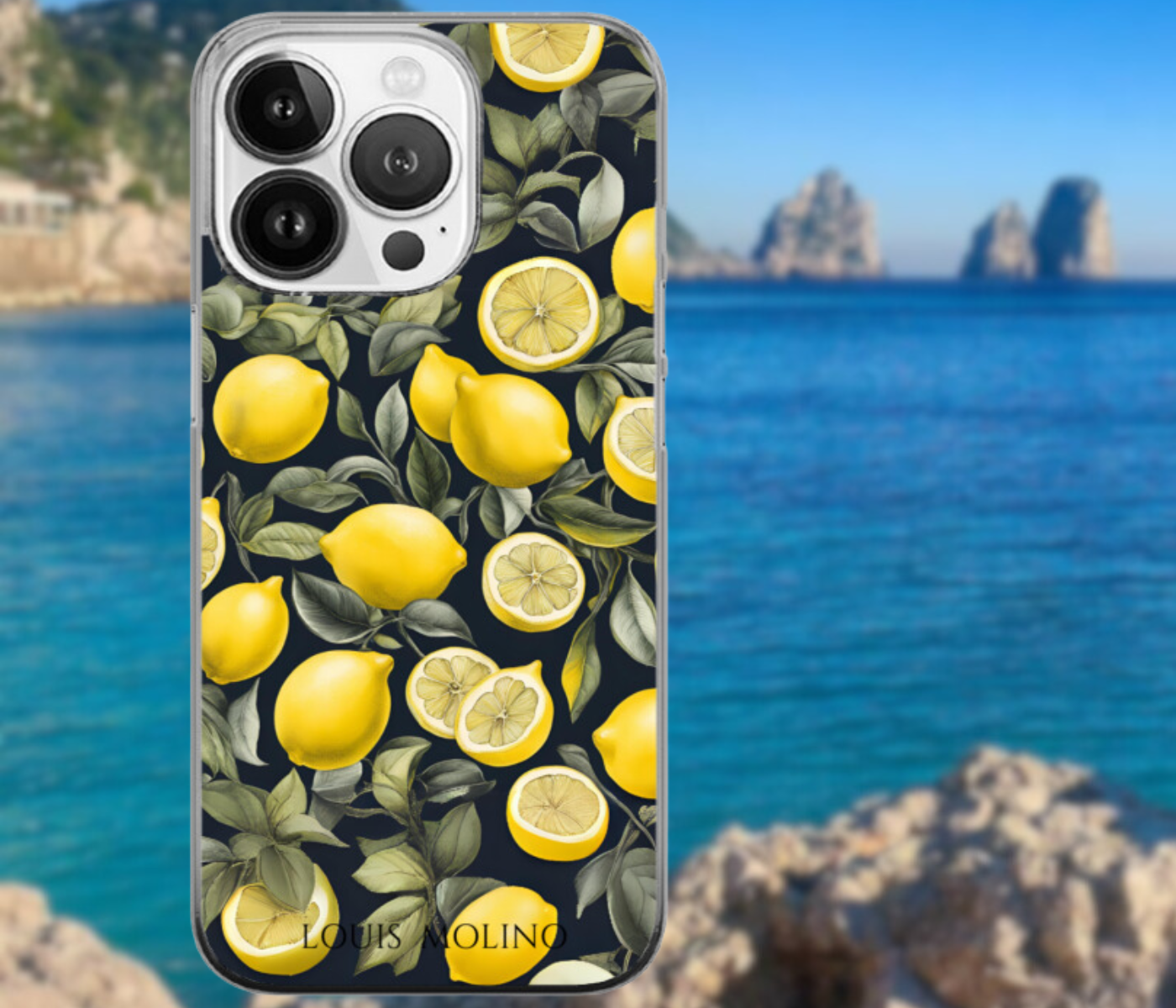 Rubber iPhone Cover BLACK LEMON CAPRI