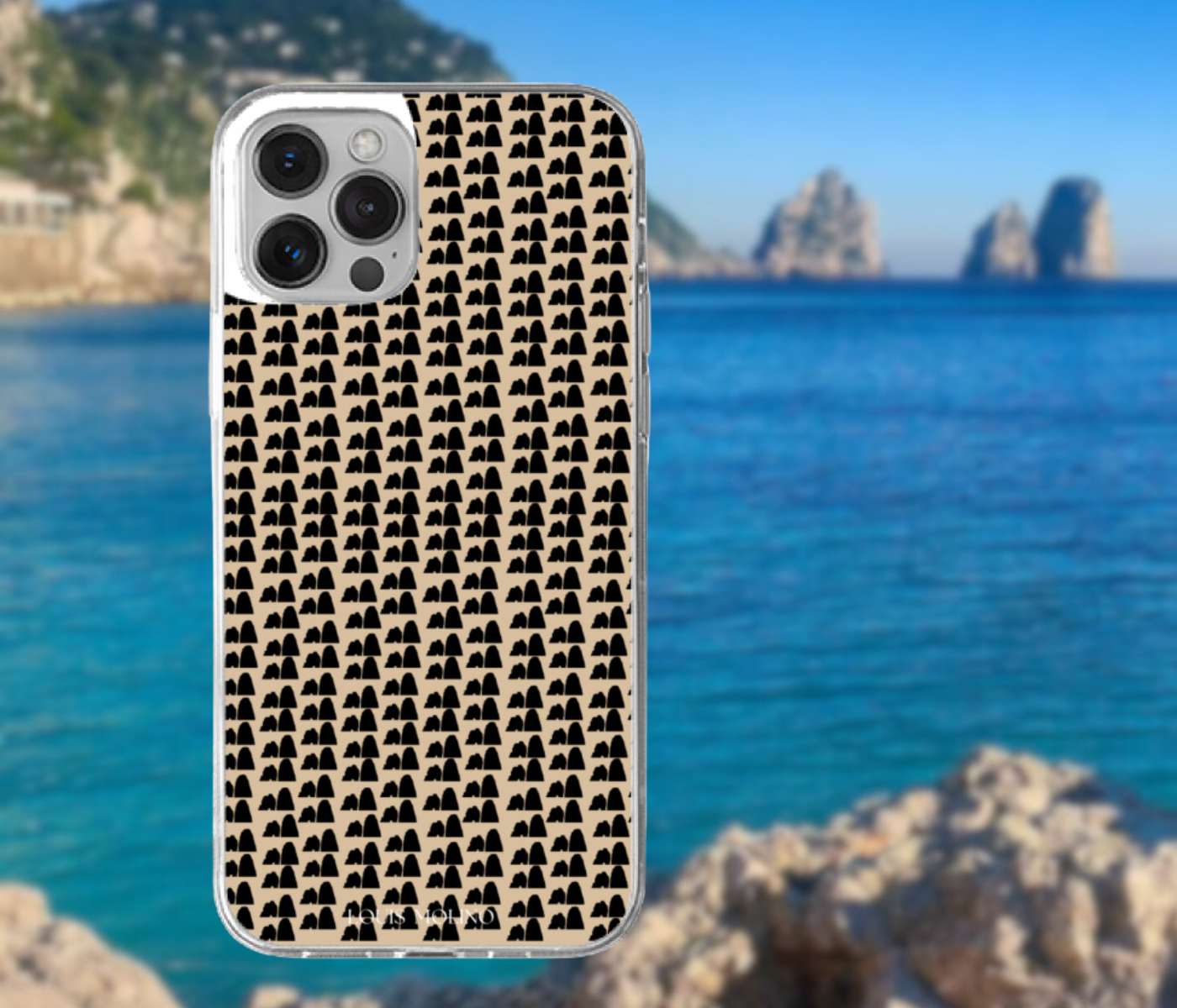Cover Gomma iPhone  FARAGLIONI IN CREAM SMALL AND BLACK