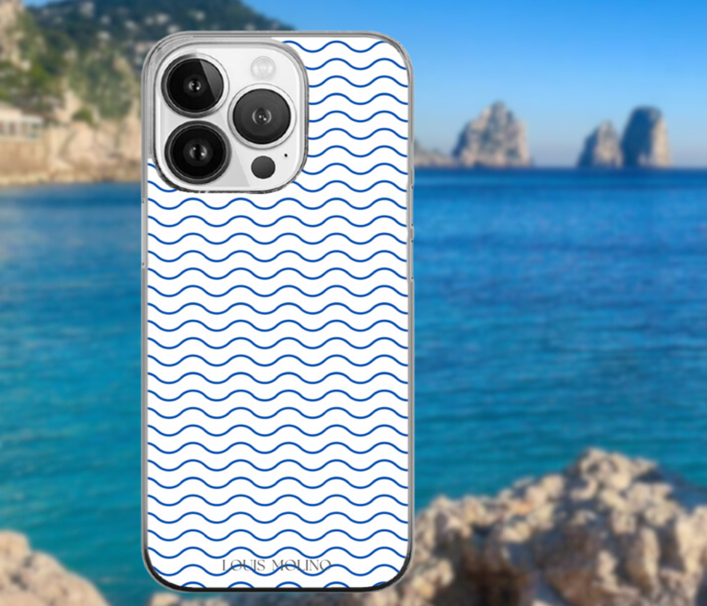 Cover Gomma iPhone Small Blue Waves Capri
