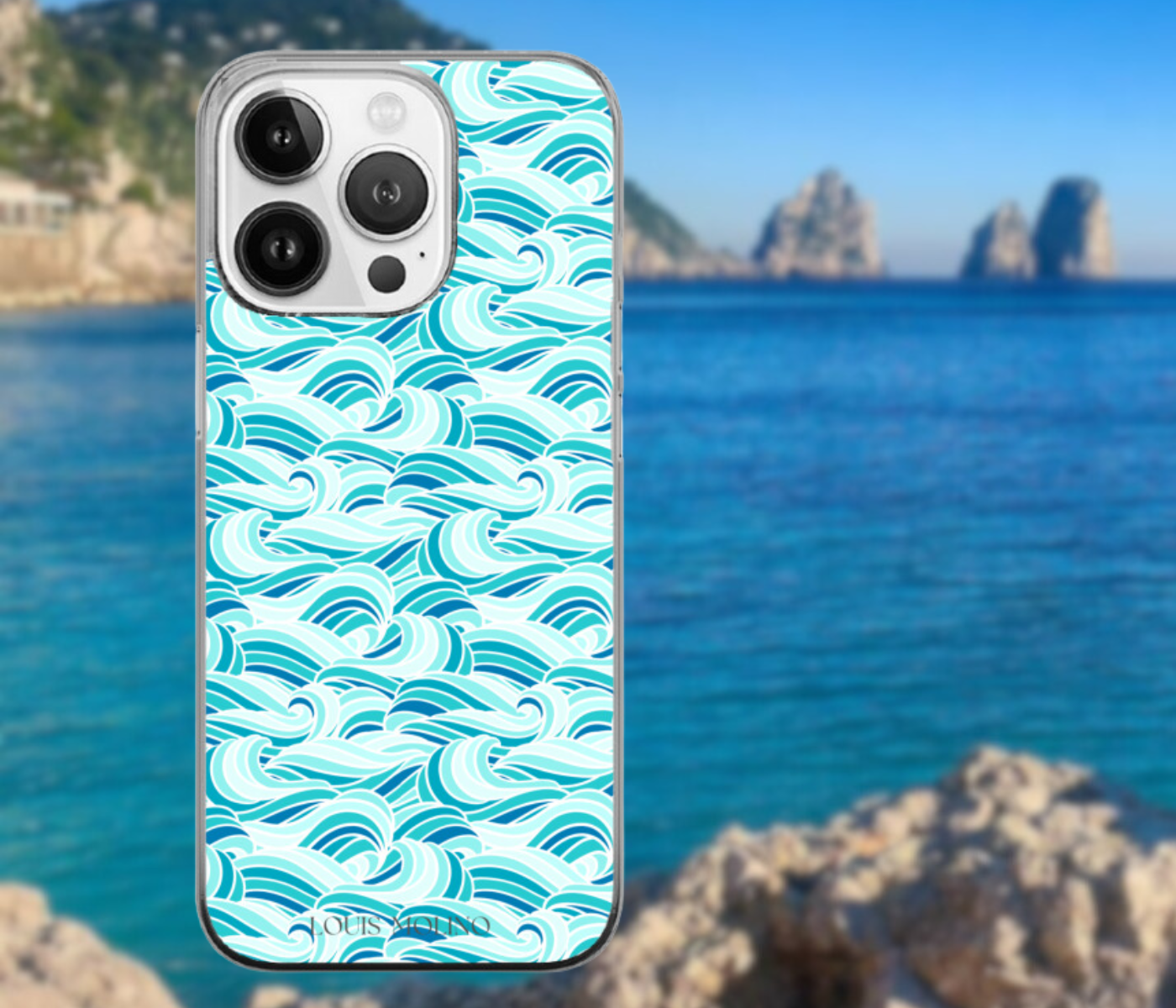 Cover Gomma iPhone Waves of Serenity Capri
