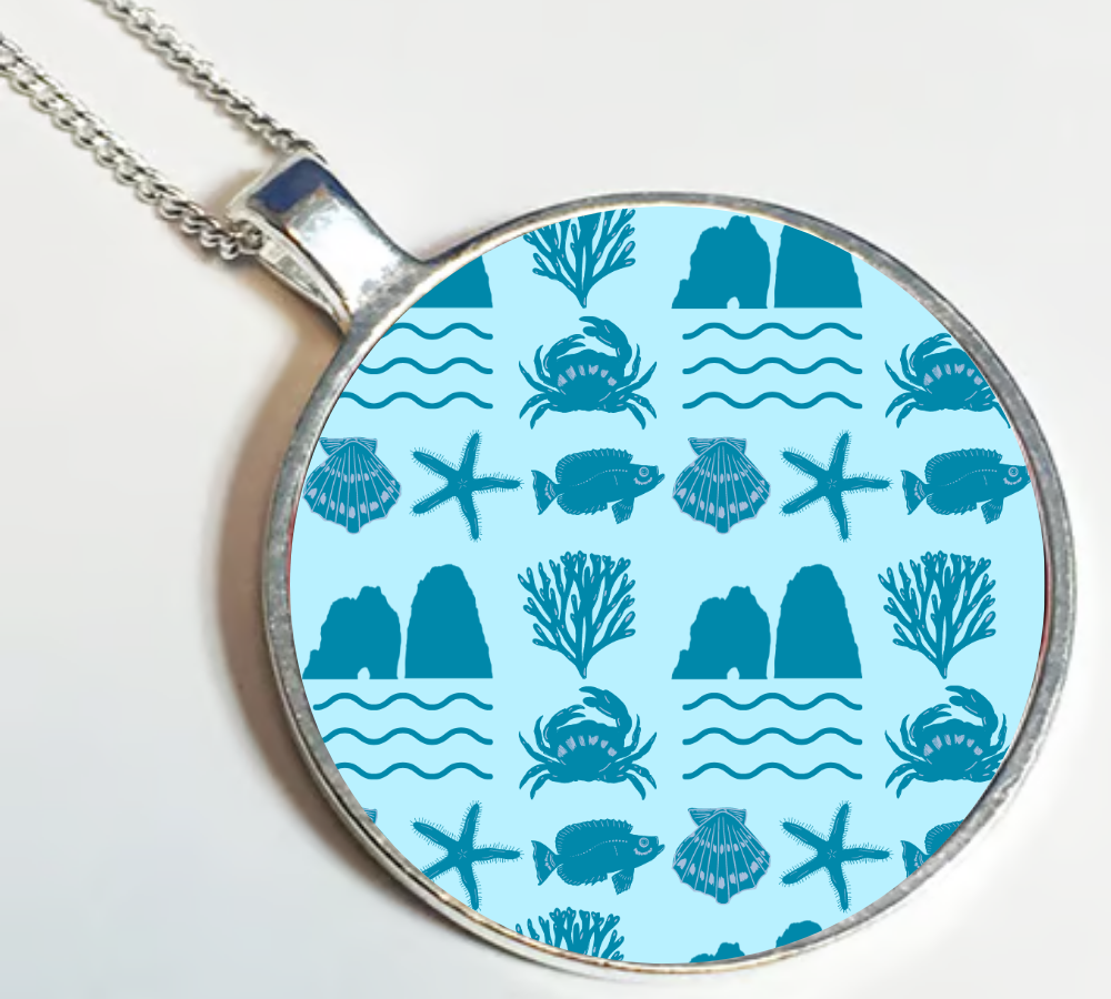 Round Pendant FARAGLIONI SEA SPECIES CAPRI