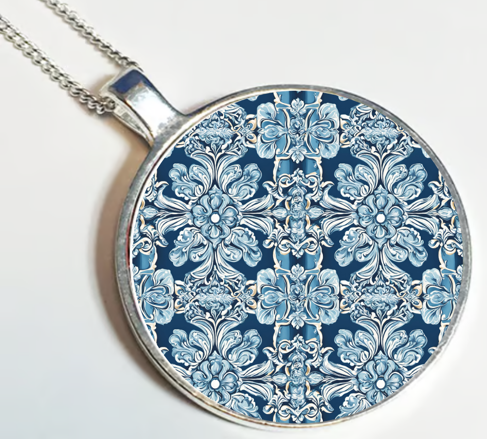 Round Pendant SKY AND SEA MAIOLICA CAPRI