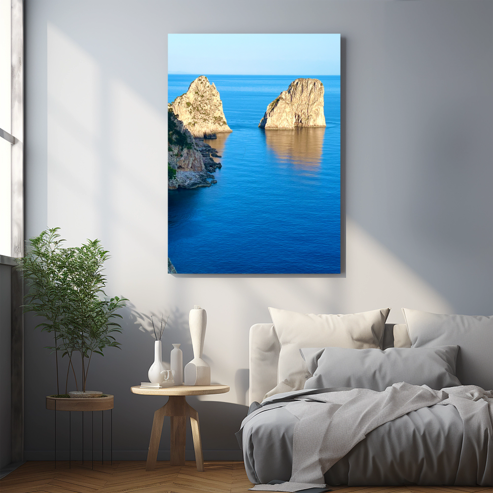 Canvas Faraglioni of Capri in Blue