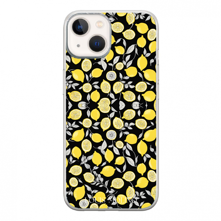 Rubber iPhone Cover Lemon Gray+black Capri