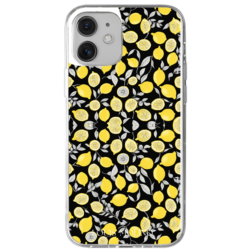 Rubber iPhone Cover Lemon Gray+black Capri