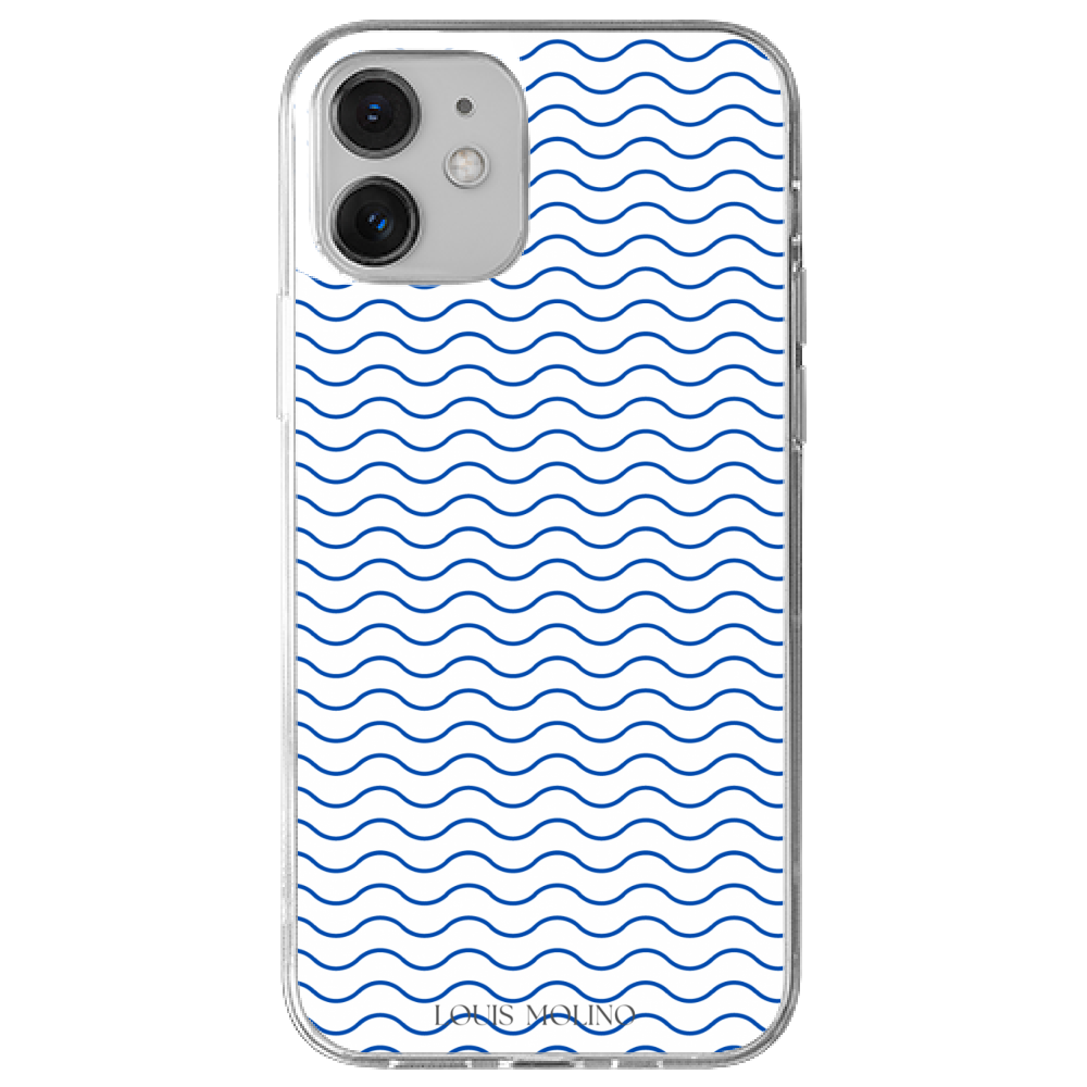 Small Blue Waves Capri iPhone Rubber Cover