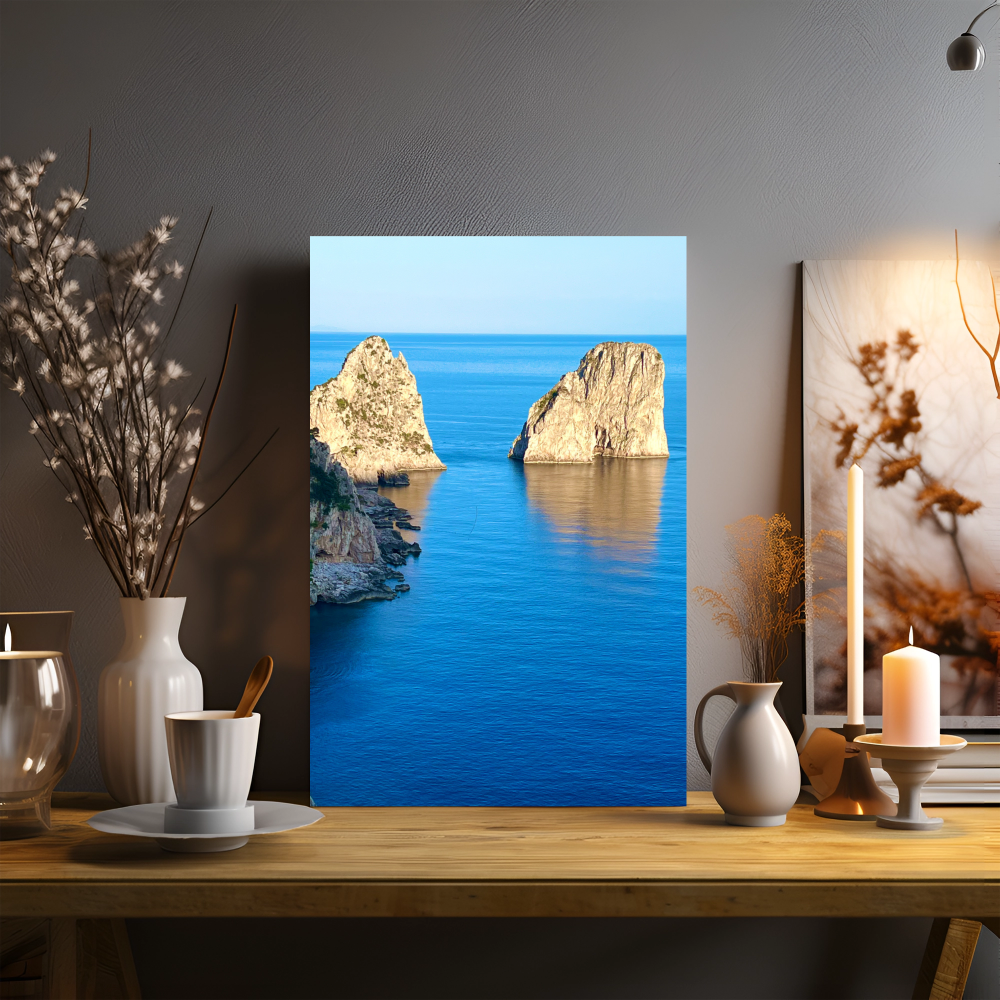 Canvas Faraglioni of Capri in Blue