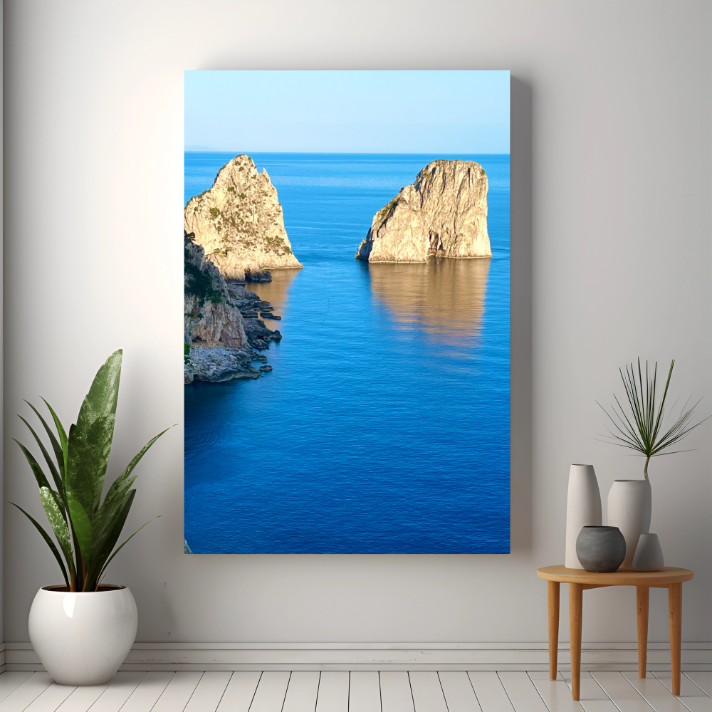 Canvas Faraglioni of Capri in Blue