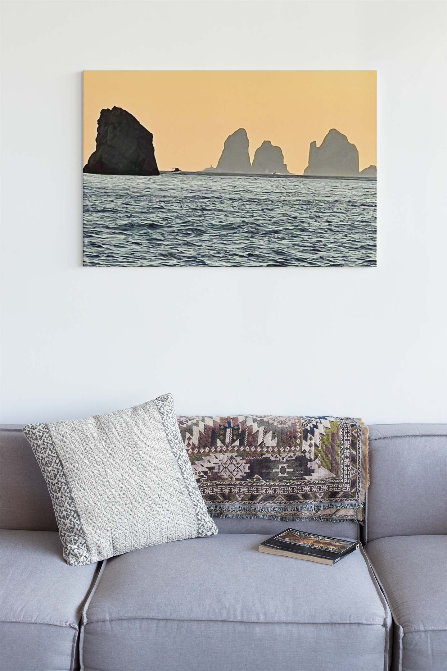 Canvas Profile of the Faraglioni of Capri from Punta Campanella