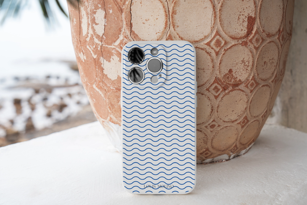 Small Blue Waves Capri iPhone Rubber Cover