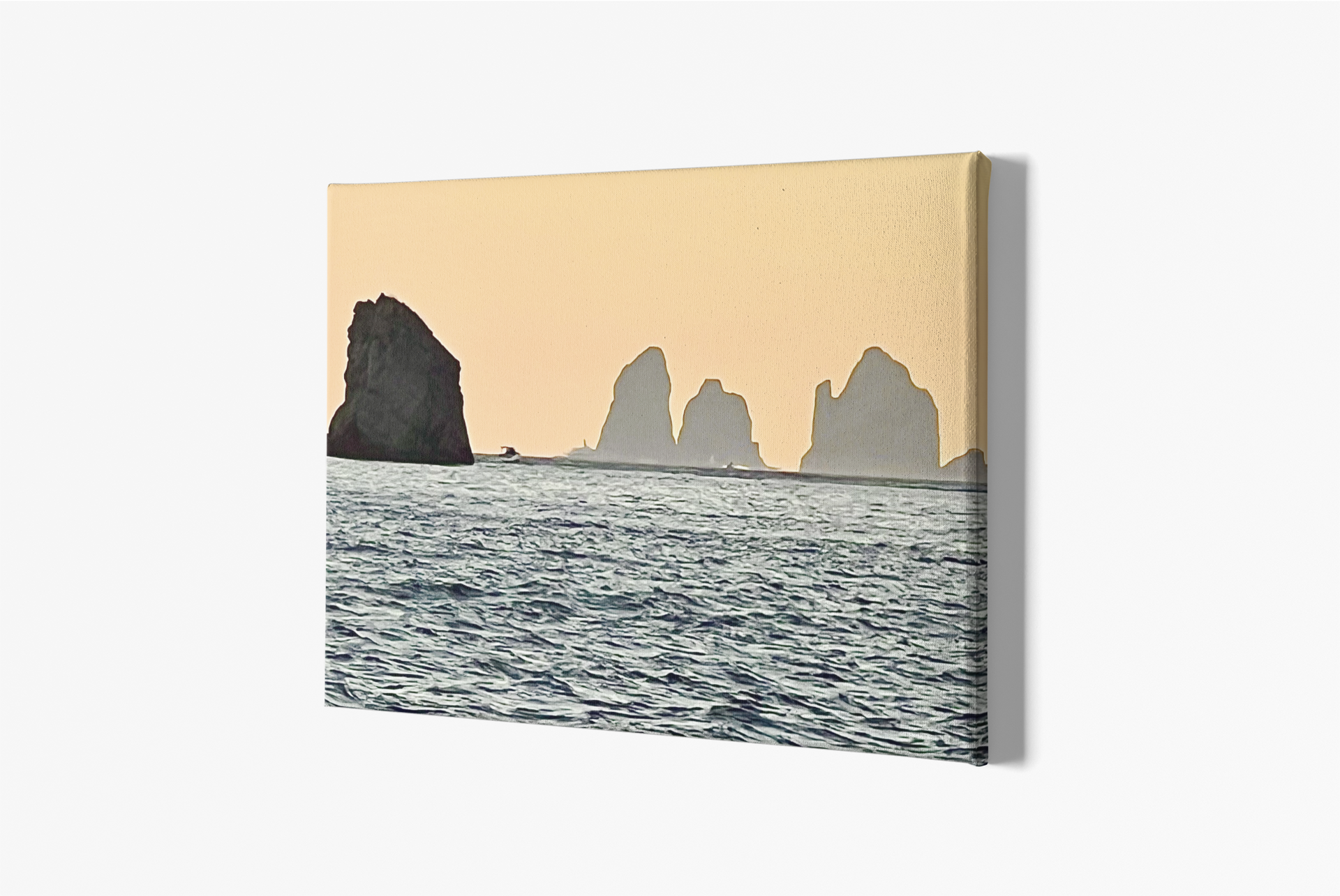 Canvas Profile of the Faraglioni of Capri from Punta Campanella