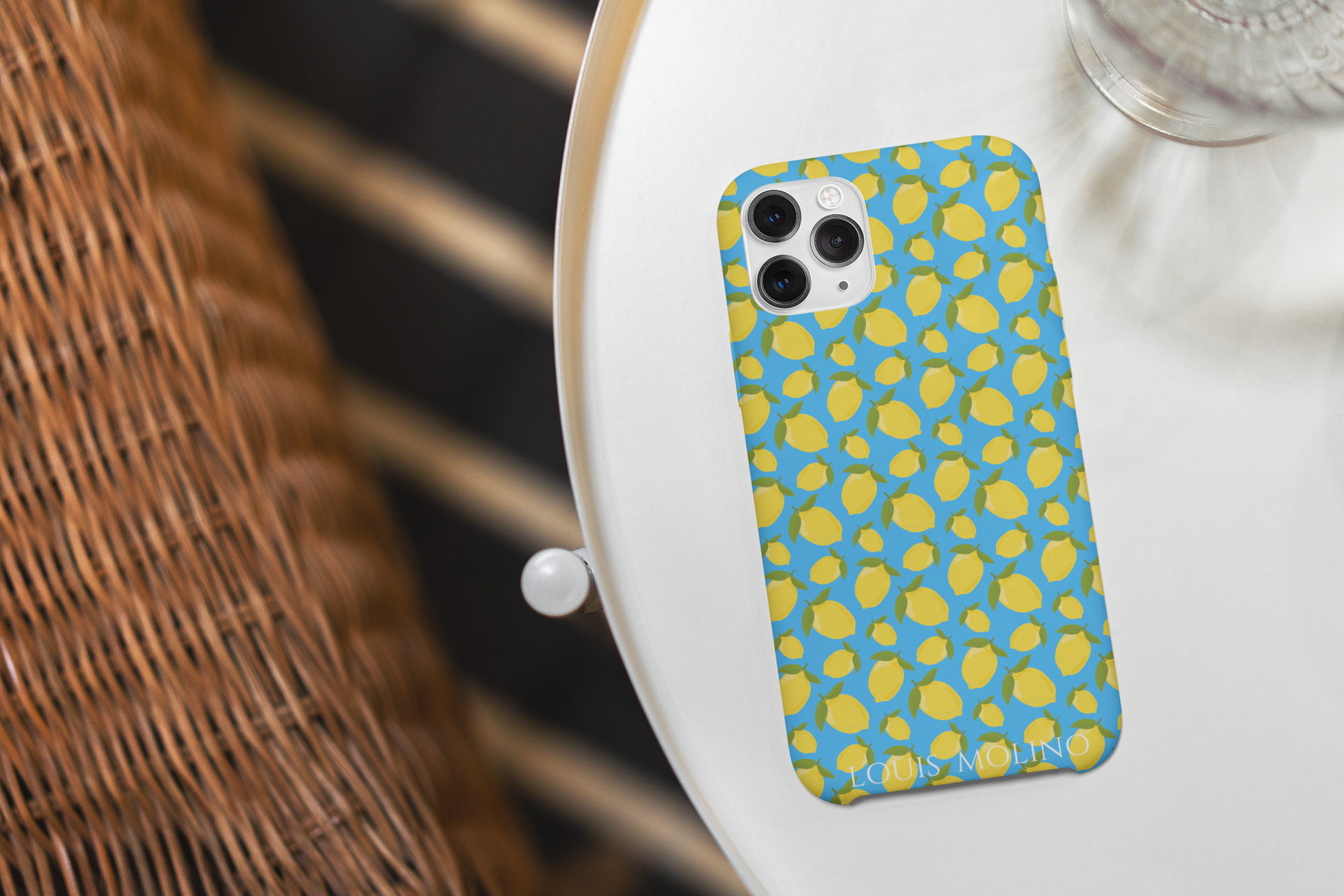 Rubber iPhone Cover LEMON BLUE CAPRI