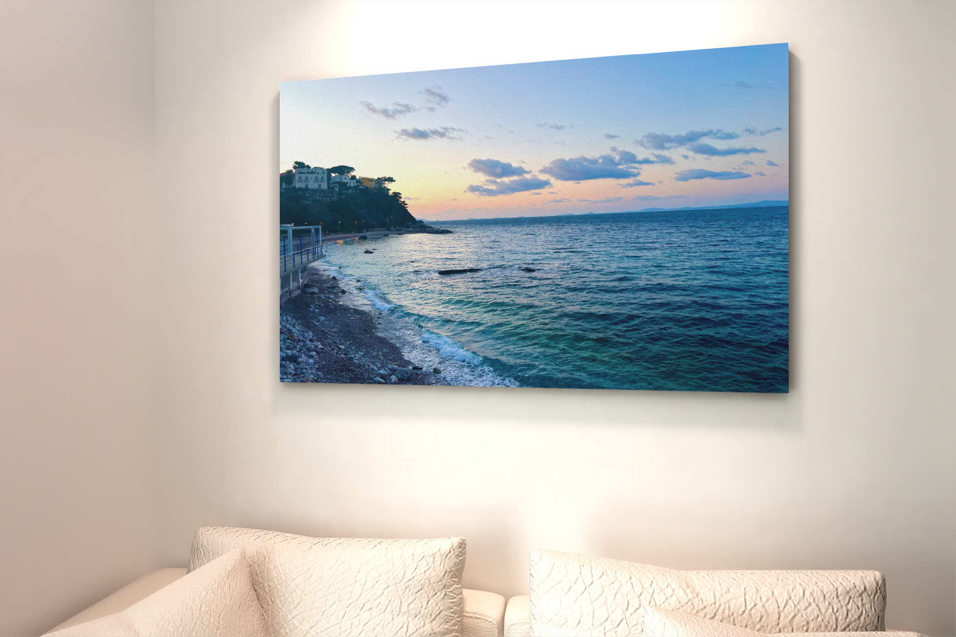 Canvas Marina Grande Autumn Sunset Beach