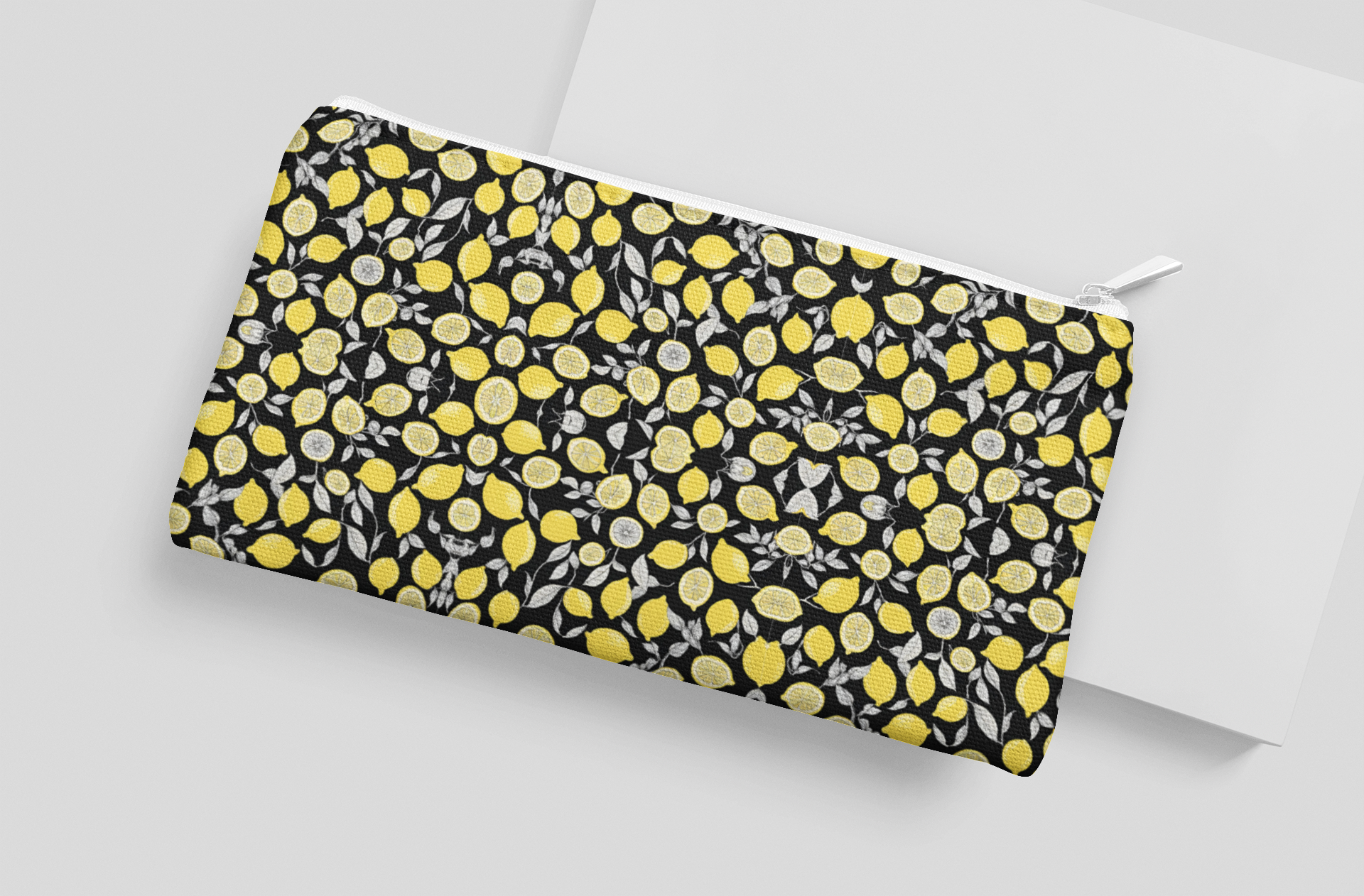 LEMON GRAY+BLACK CAPRI clutch bag