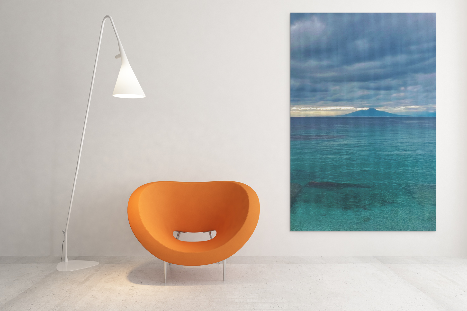 Canvas Vesuvius from Marina Grande Capri before the Storm