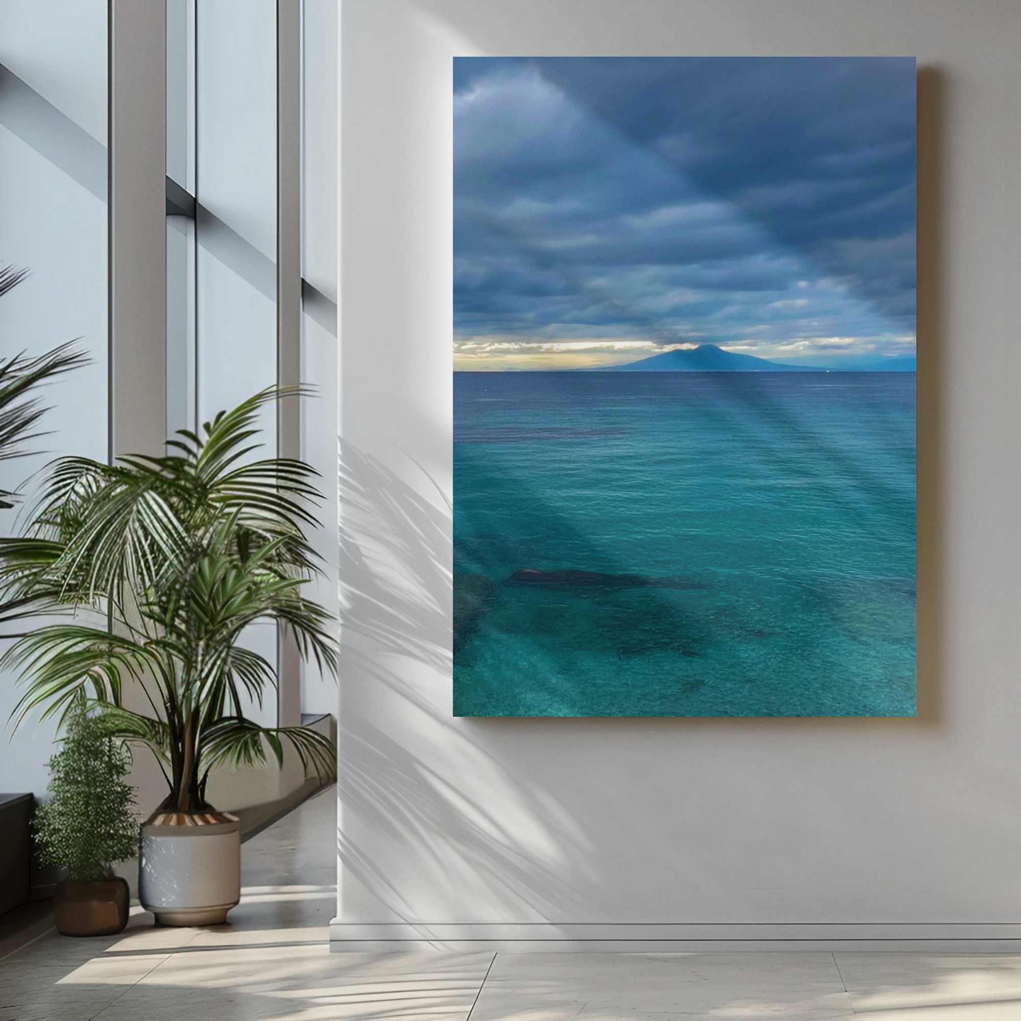 Canvas Vesuvius from Marina Grande Capri before the Storm