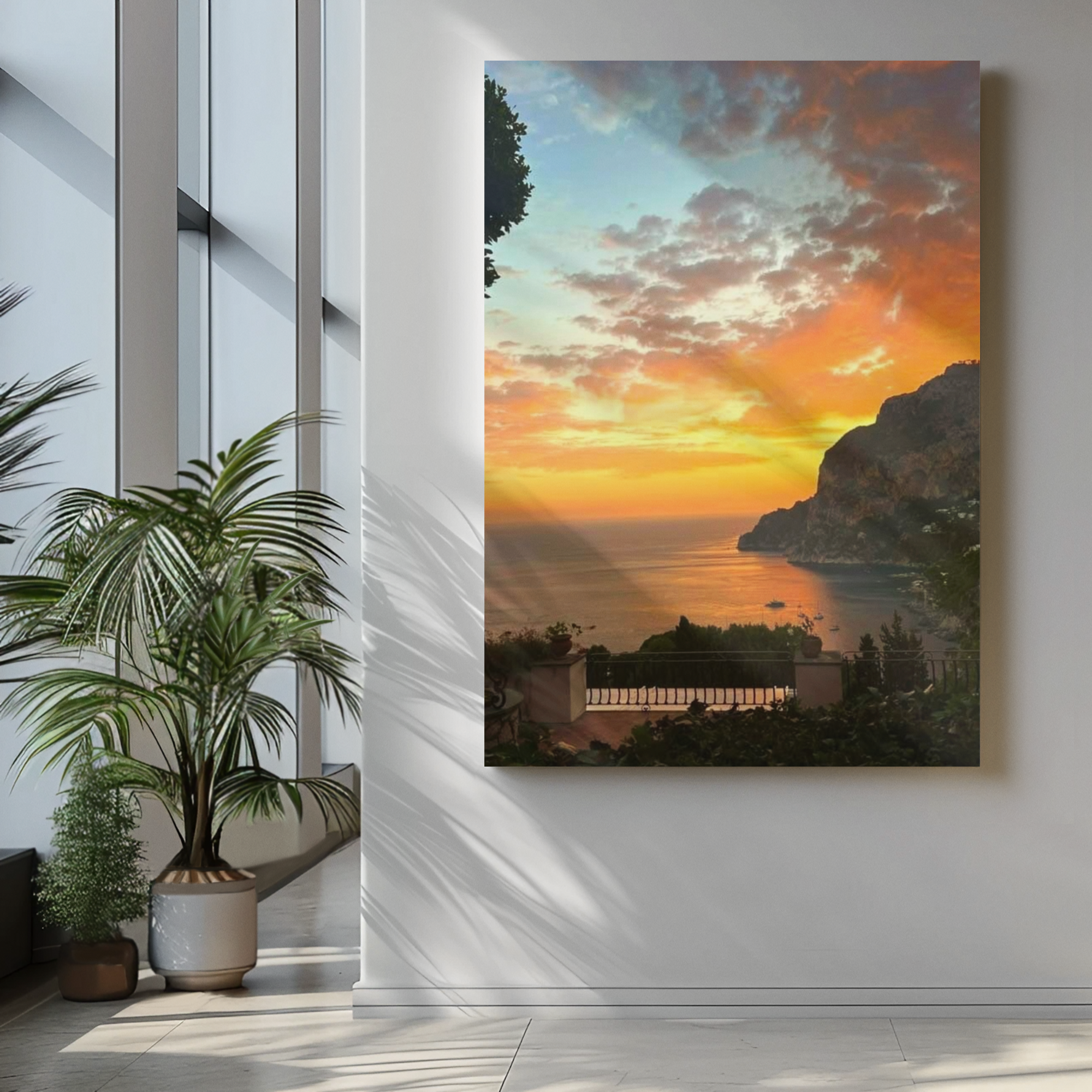 Canvas Sunset in Capri Tragara