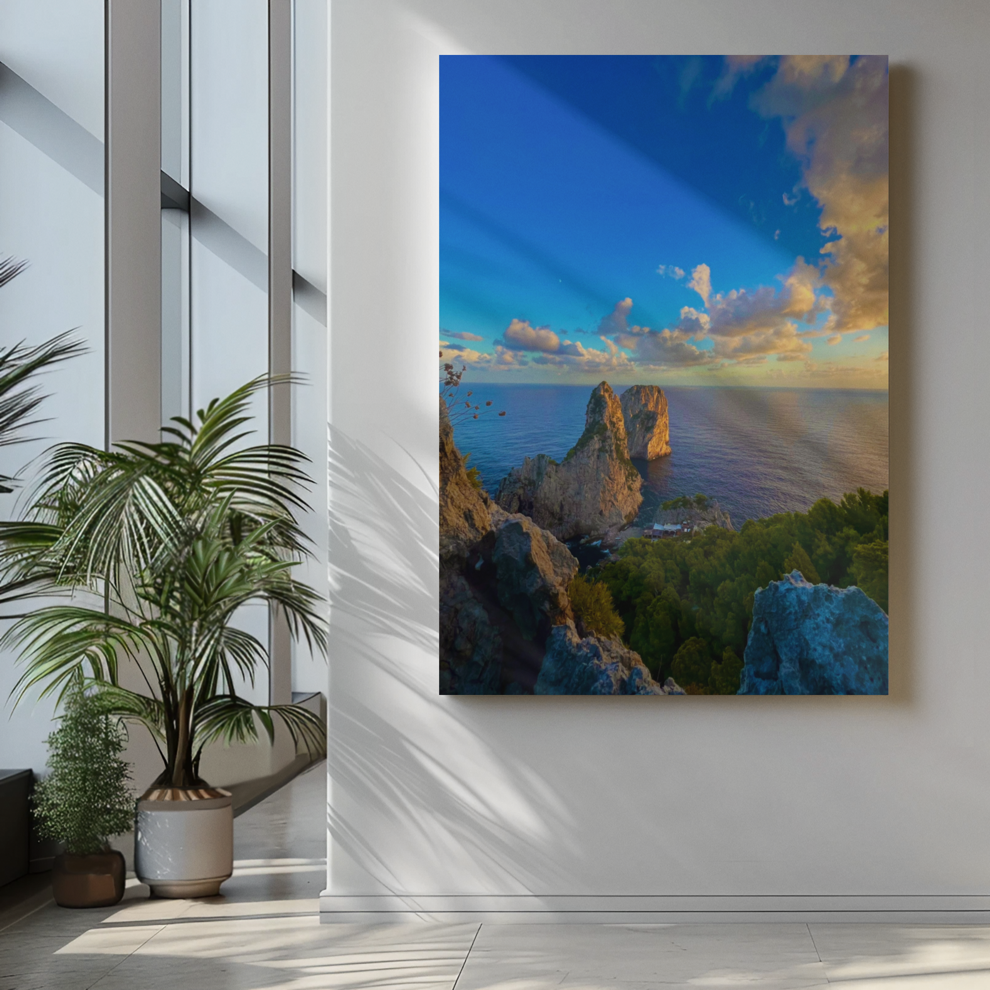 Canvas Faraglioni at Sunset with Sea View