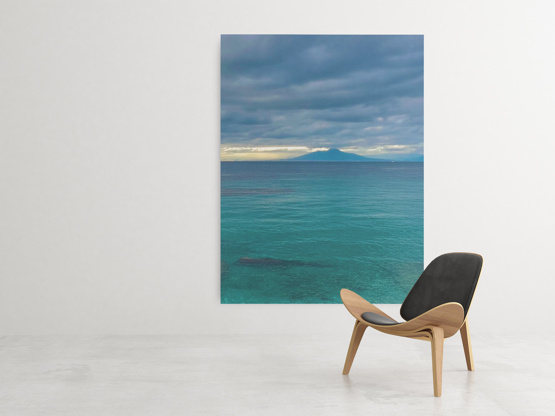 Canvas Vesuvius from Marina Grande Capri before the Storm