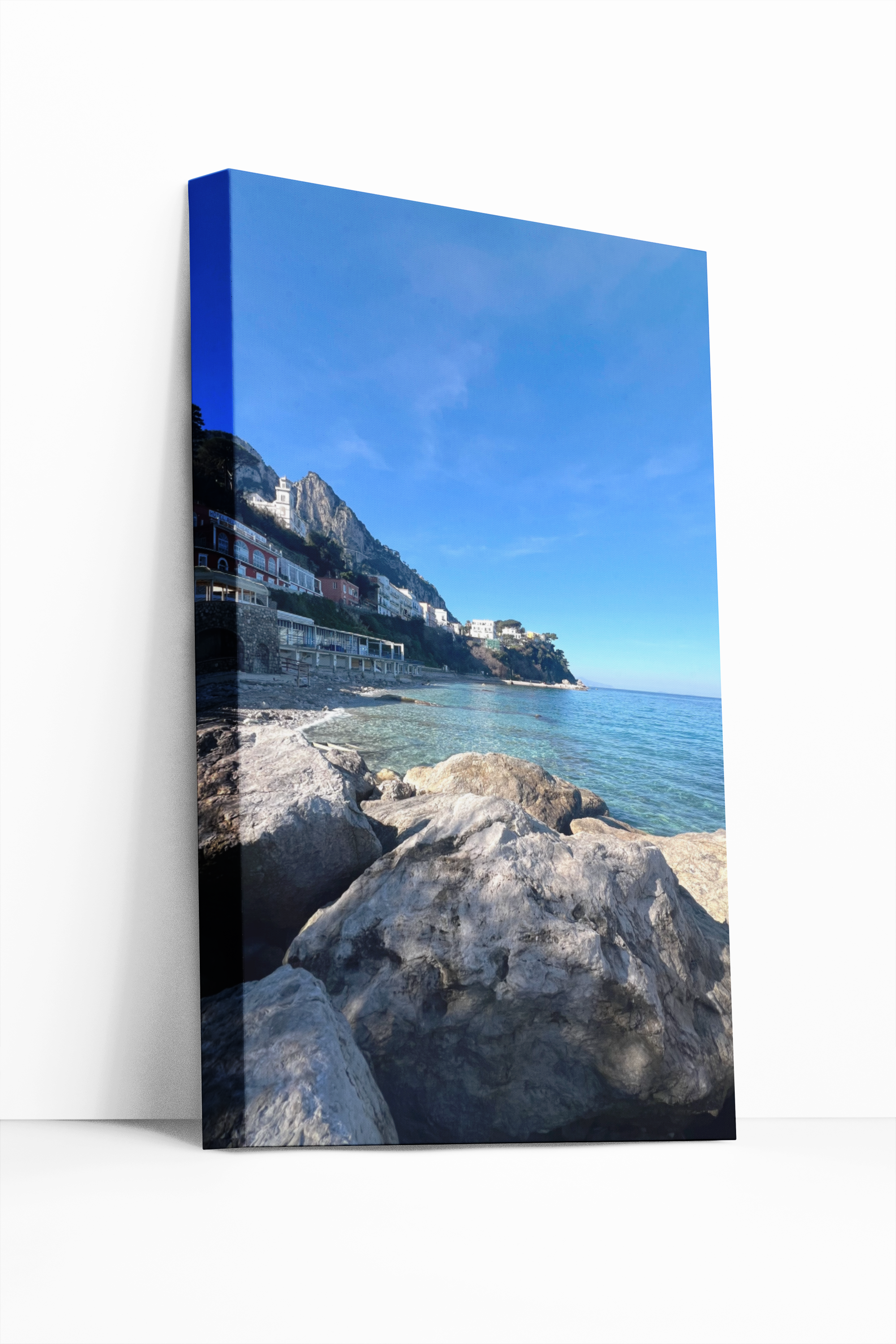 Canvas Marina Grande of Capri in Winter from the Emerald