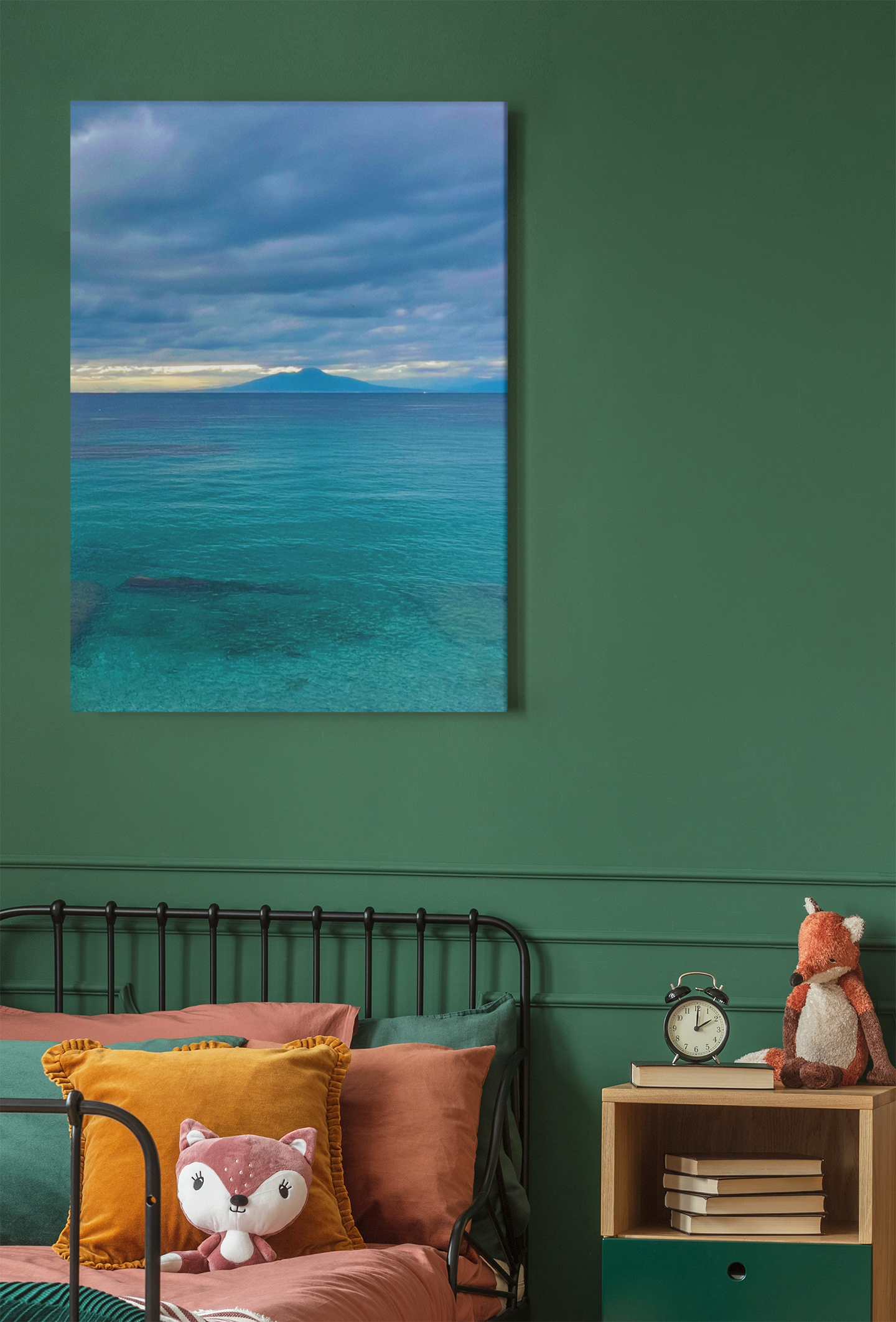 Canvas Vesuvius from Marina Grande Capri before the Storm