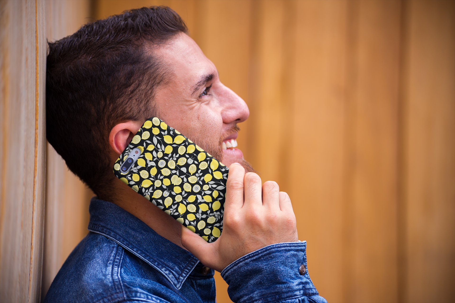 Rubber iPhone Cover Lemon Gray+black Capri
