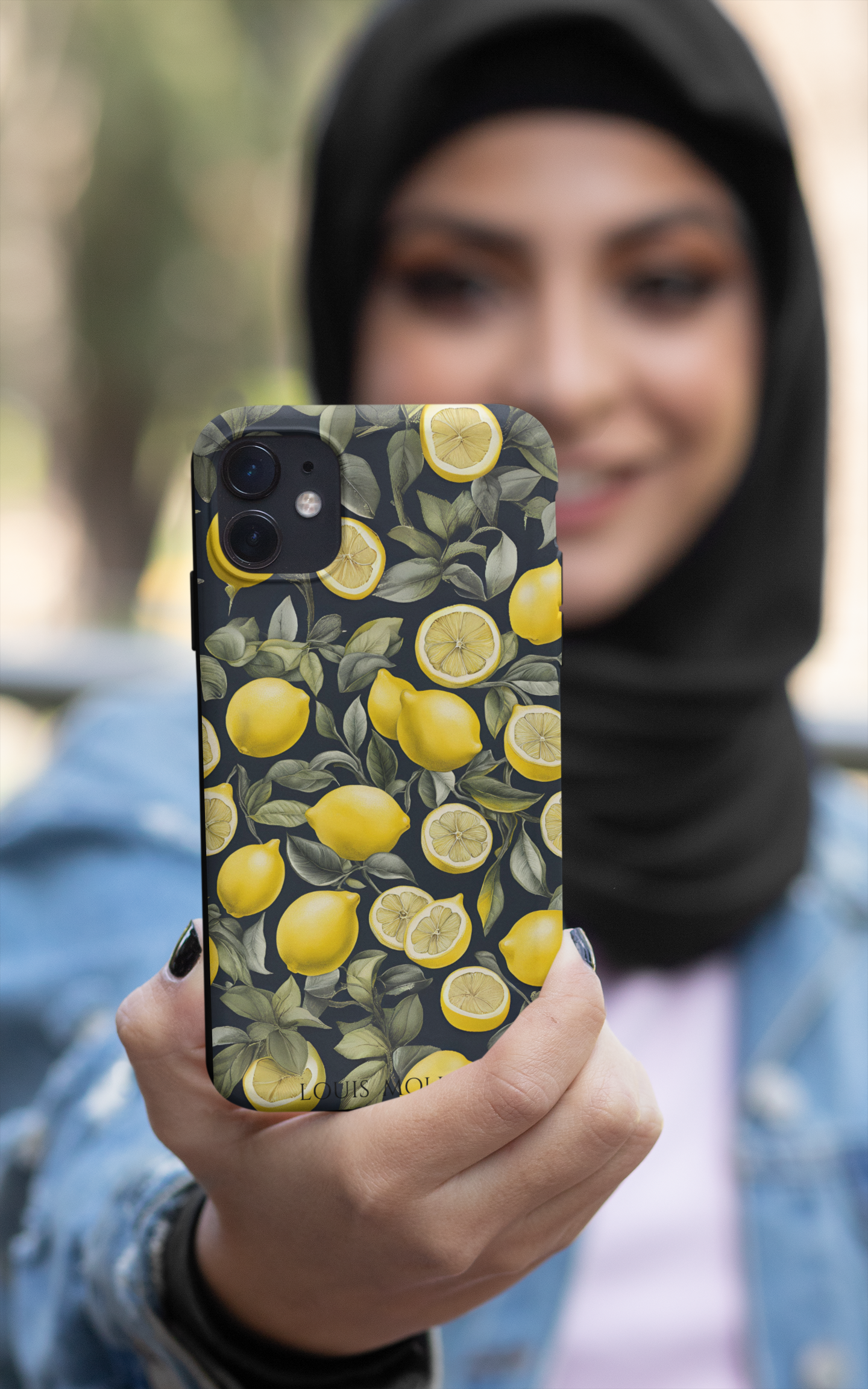 Rubber iPhone Cover BLACK LEMON CAPRI