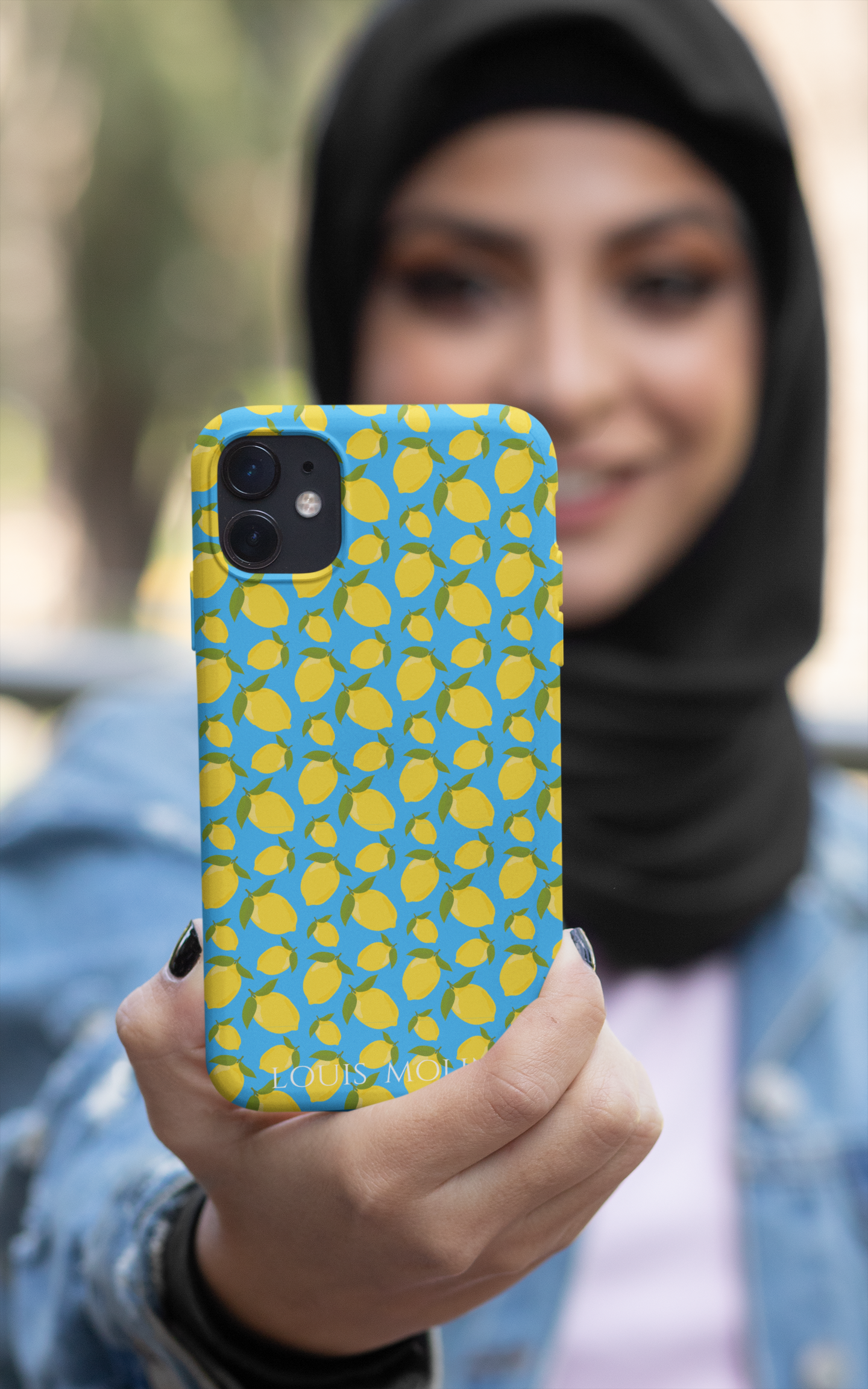 Rubber iPhone Cover LEMON BLUE CAPRI