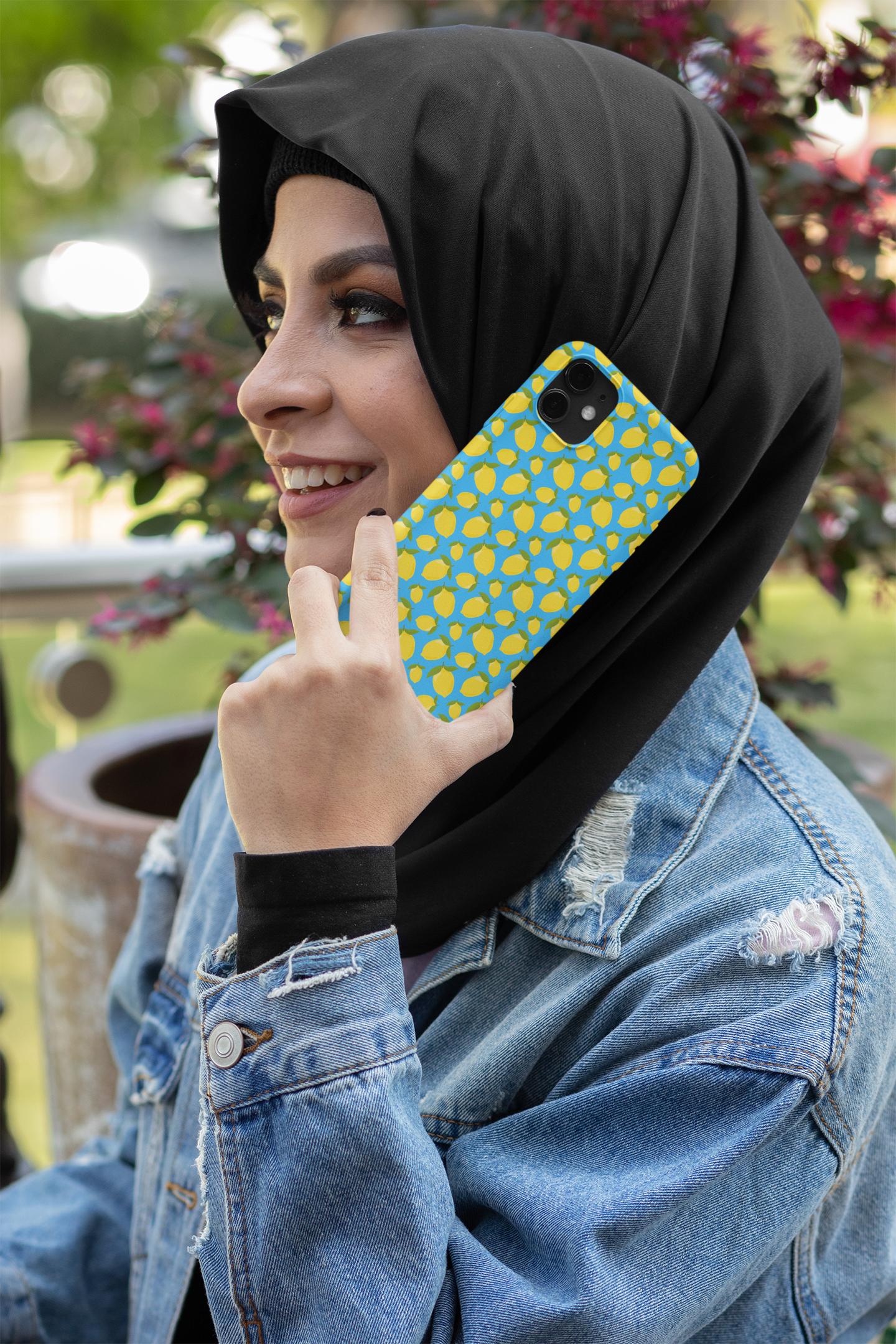 Rubber iPhone Cover LEMON BLUE CAPRI
