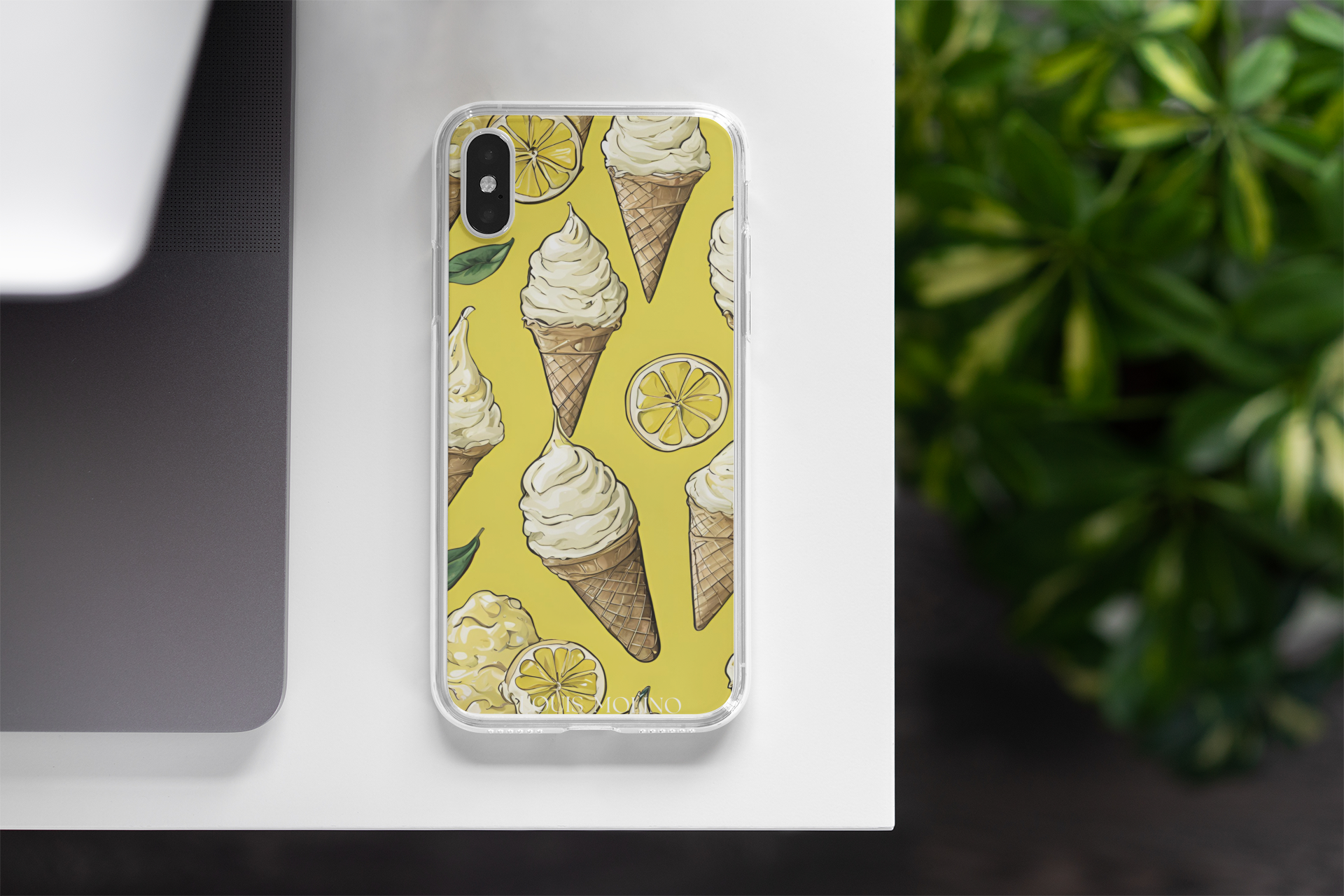 Rubber iPhone Cover Lemon Ice Cream Vintage Capri